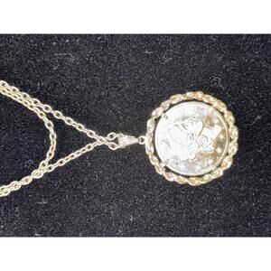 Vintage Coin Pendant Necklace with Chain
